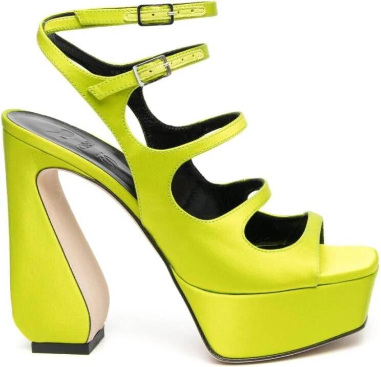 Sergio Rossi Gele platform sandalen met meerdere bandjes Yellow Dames