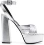 Sergio Rossi Zilveren Sandalen met Metallic Afwerking en Gedraaide Bandjes Gray Dames - Thumbnail 5