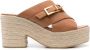 Sergio Rossi Bruin Leren Kruisband Sandalen Brown Dames - Thumbnail 1