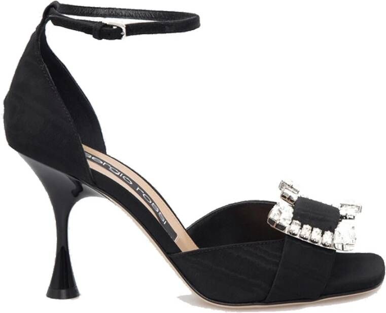Sergio Rossi Kristal Zwarte Sandalen Aw23