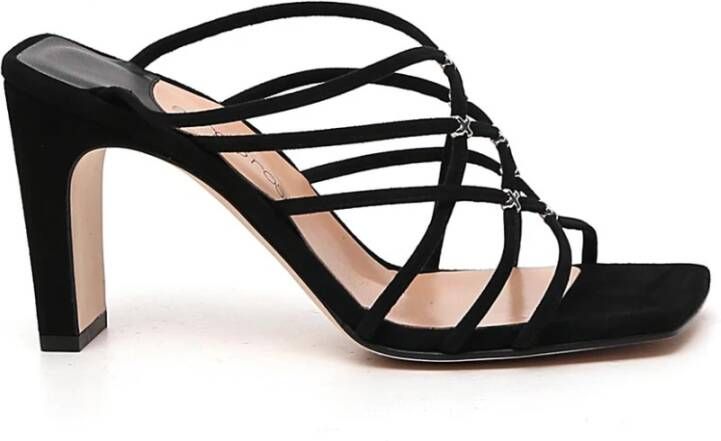 Sergio Rossi Lattice-Strap Hoge Hak Sandalen Zwart Dames