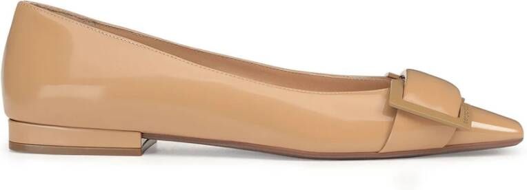 Sergio Rossi Leren Ballerina Flats Patent Vierkante Neus