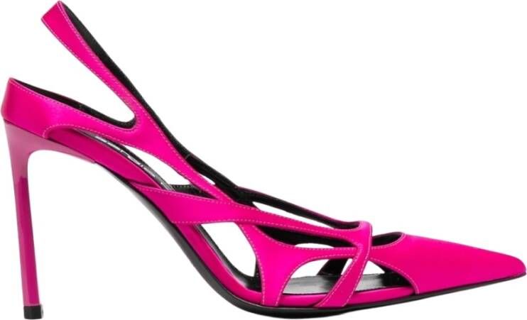 Sergio Rossi Magenta Stoffen Pumps Pink Dames