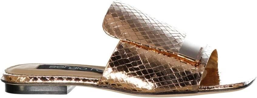 Sergio Rossi Open Teen Slip-On Leren Platte Schoenen