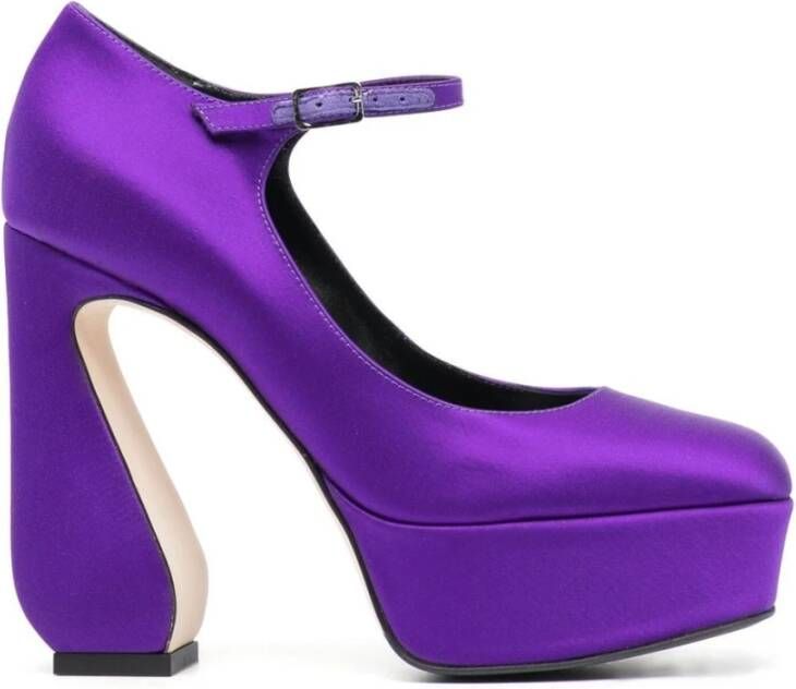 Sergio Rossi Paarse Sabot T 90 Hak Purple Dames