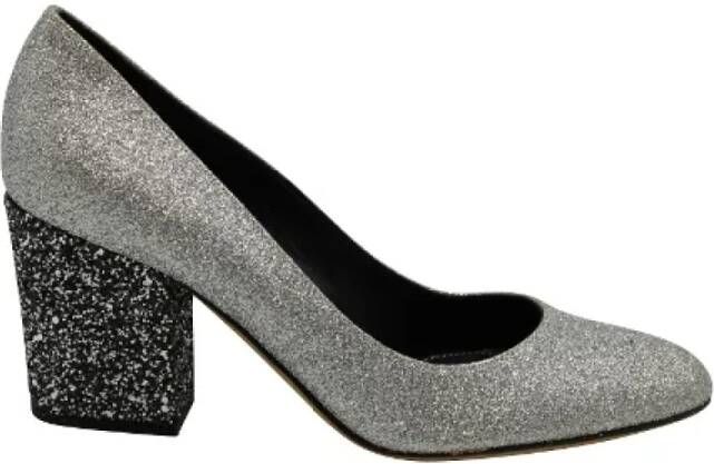 Sergio Rossi Pre-owned Canvas heels Gray Dames