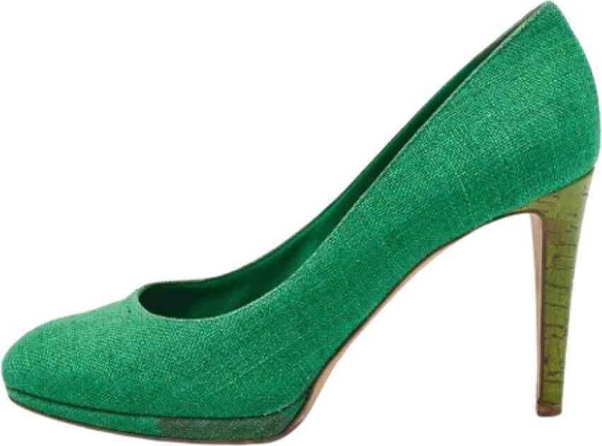 Sergio Rossi Pre-owned Canvas heels Green Dames