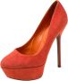 Sergio Rossi Pre-owned Canvas heels Orange Dames - Thumbnail 1