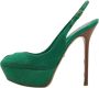 Sergio Rossi Pre-owned Canvas sandals Green Dames - Thumbnail 1