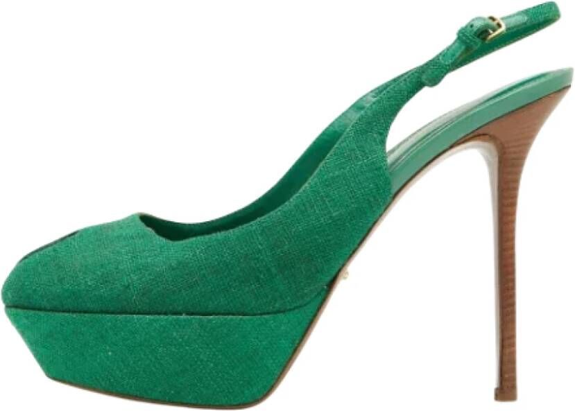 Sergio Rossi Pre-owned Canvas sandals Green Dames