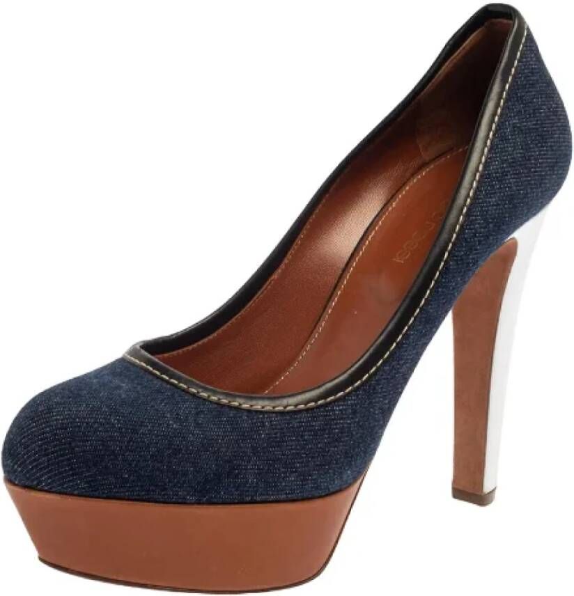 Sergio Rossi Pre-owned Denim heels Blue Dames