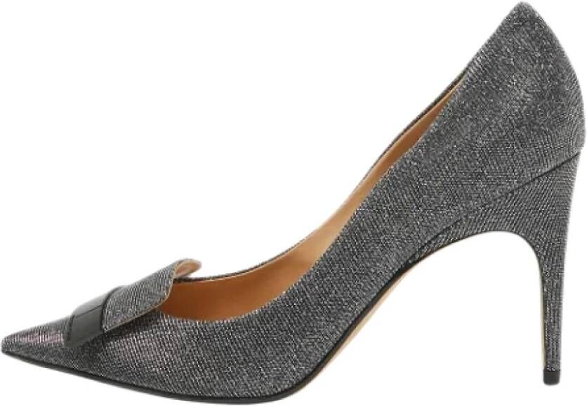 Sergio Rossi Pre-owned Fabric heels Gray Dames