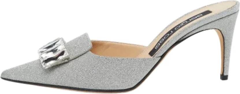 Sergio Rossi Pre-owned Fabric mules Gray Dames