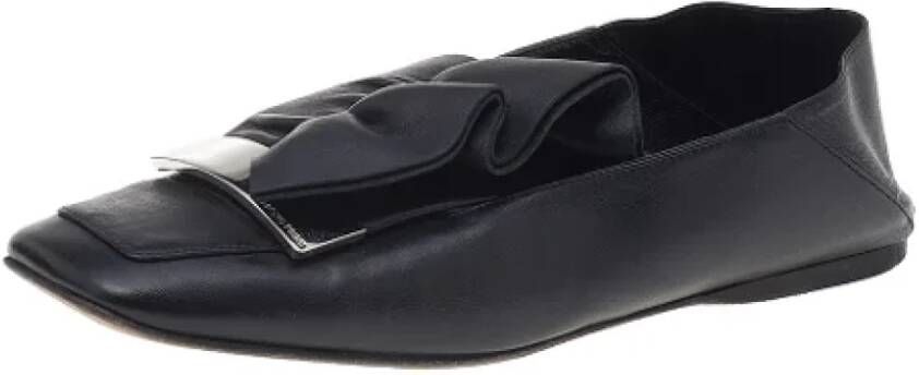 Sergio Rossi Pre-owned Leather flats Black Dames