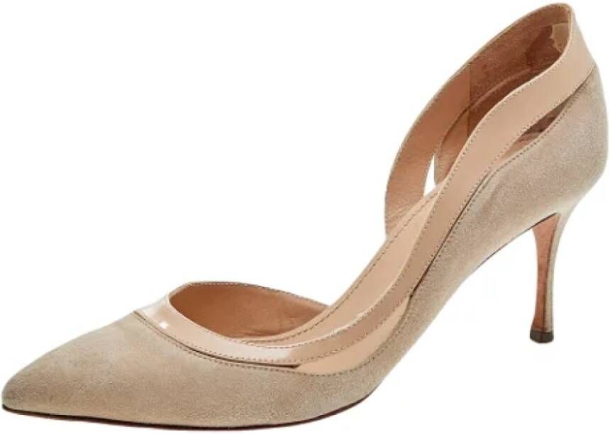 Sergio Rossi Pre-owned Leather heels Beige Dames