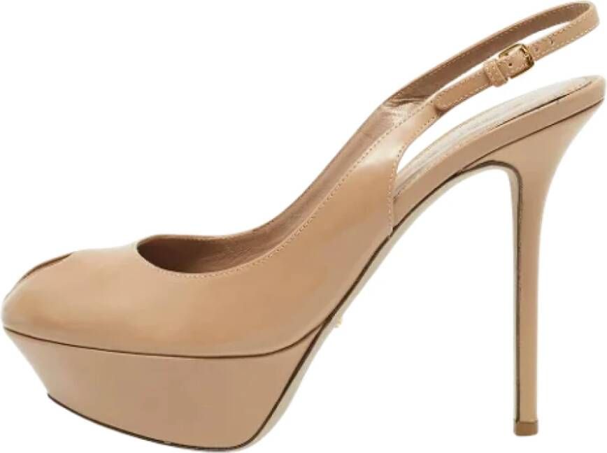 Sergio Rossi Pre-owned Leather heels Beige Dames