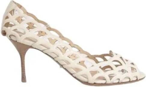 Sergio Rossi Pre-owned Leather heels Beige Dames