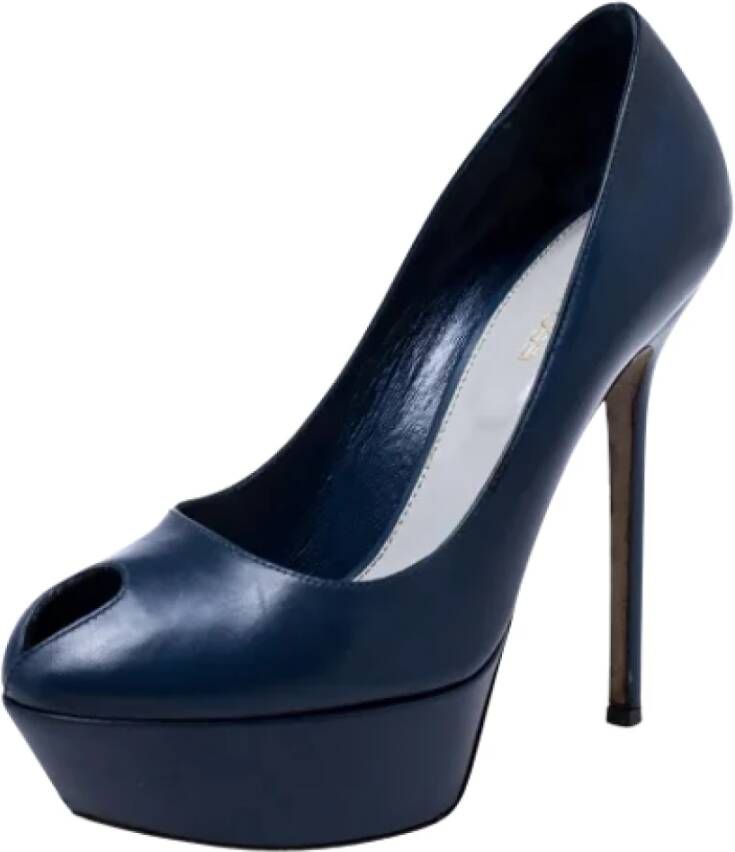 Sergio Rossi Pre-owned Leather heels Blue Dames