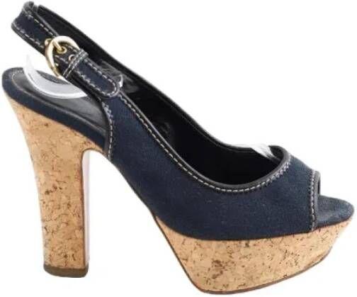 Sergio Rossi Pre-owned Leather heels Blue Dames