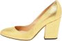Sergio Rossi Pre-owned Leather heels Yellow Dames - Thumbnail 1