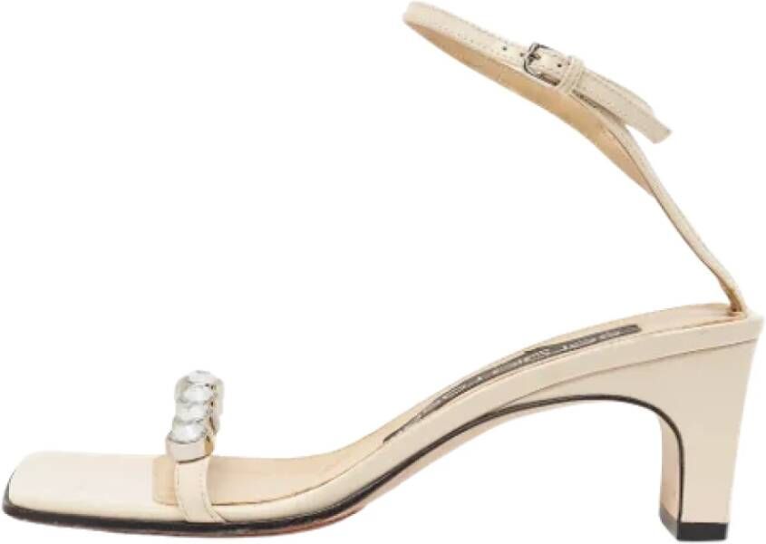 Sergio Rossi Pre-owned Leather sandals Beige Dames