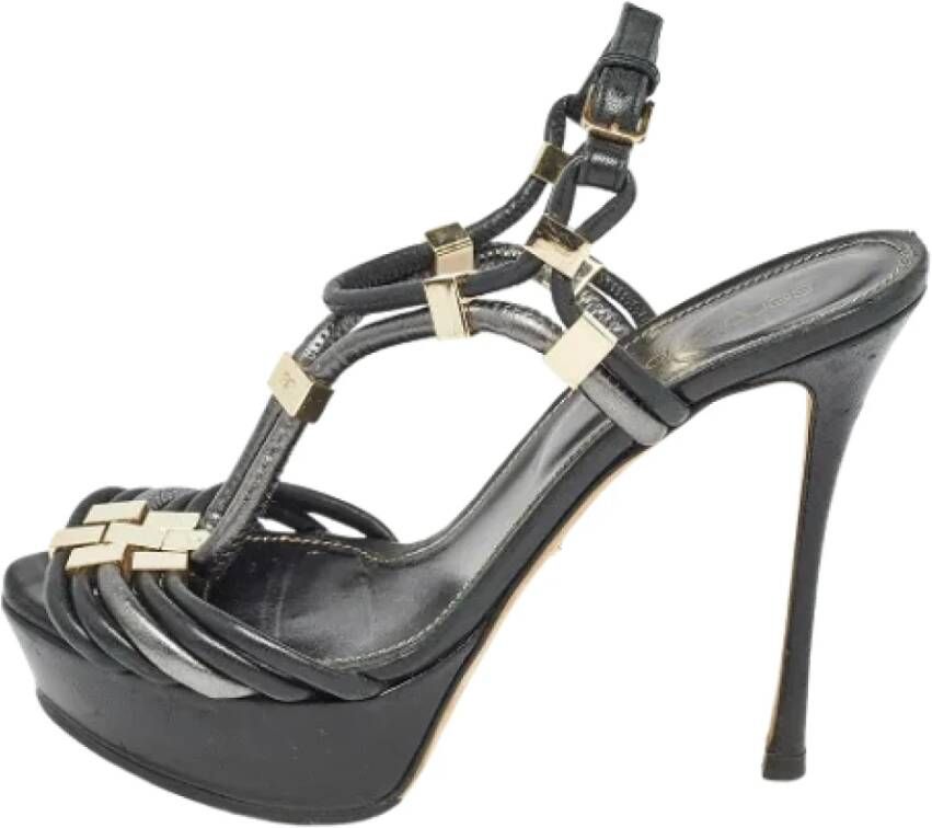 Sergio Rossi Pre-owned Leather sandals Black Dames