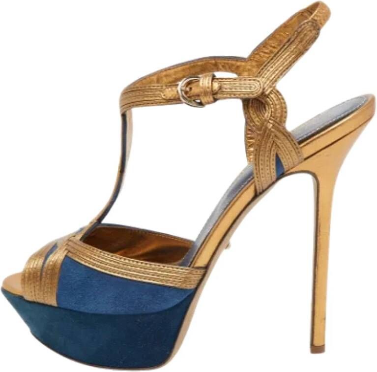 Sergio Rossi Pre-owned Leather sandals Blue Dames