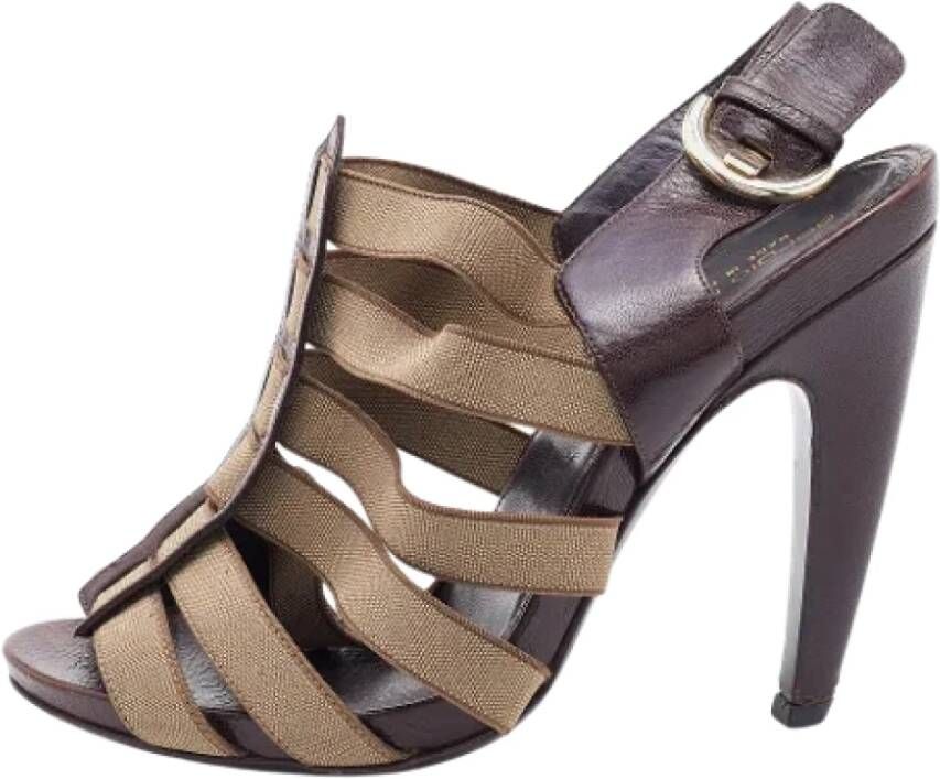 Sergio Rossi Pre-owned Leather sandals Brown Dames