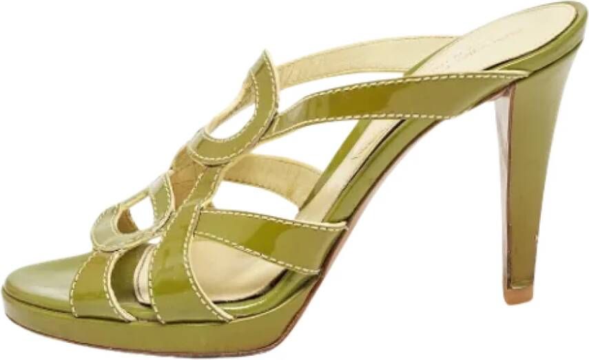 Sergio Rossi Pre-owned Leather sandals Green Dames