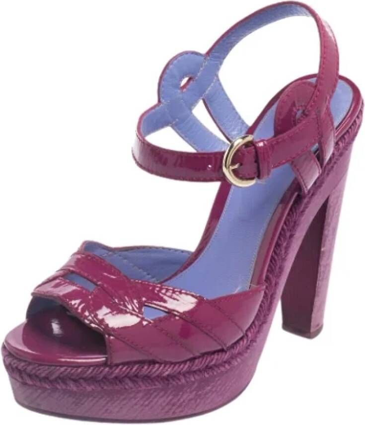 Sergio Rossi Pre-owned Leather sandals Purple Dames