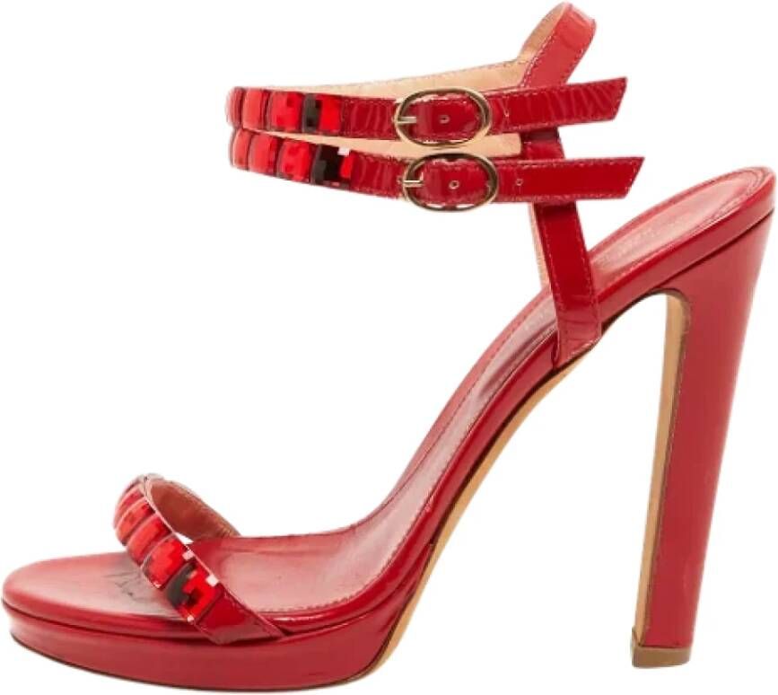 Sergio Rossi Pre-owned Leather sandals Red Dames