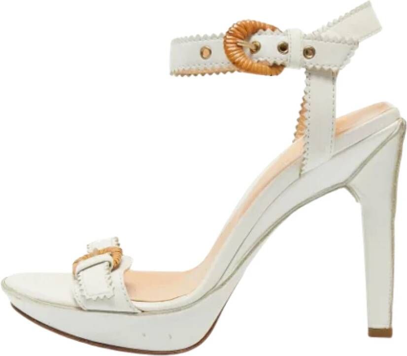 Sergio Rossi Pre-owned Leather sandals White Dames