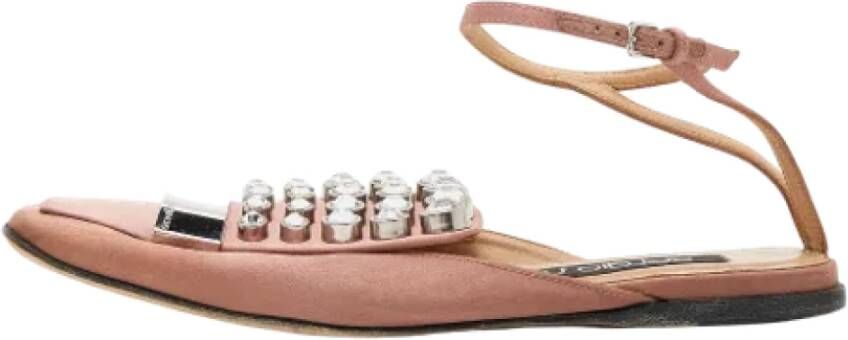 Sergio Rossi Pre-owned Satin flats Pink Dames