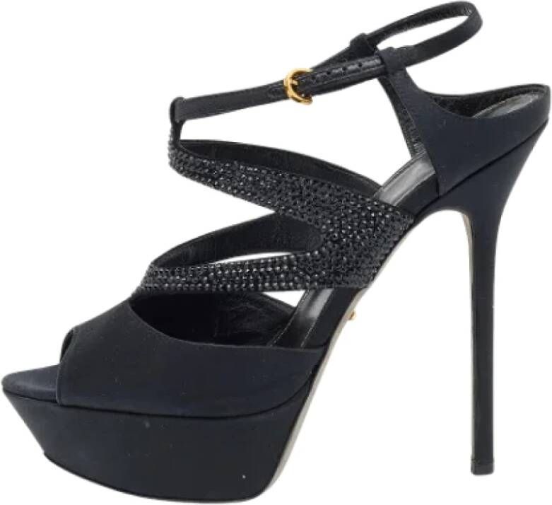 Sergio Rossi Pre-owned Satin heels Black Dames