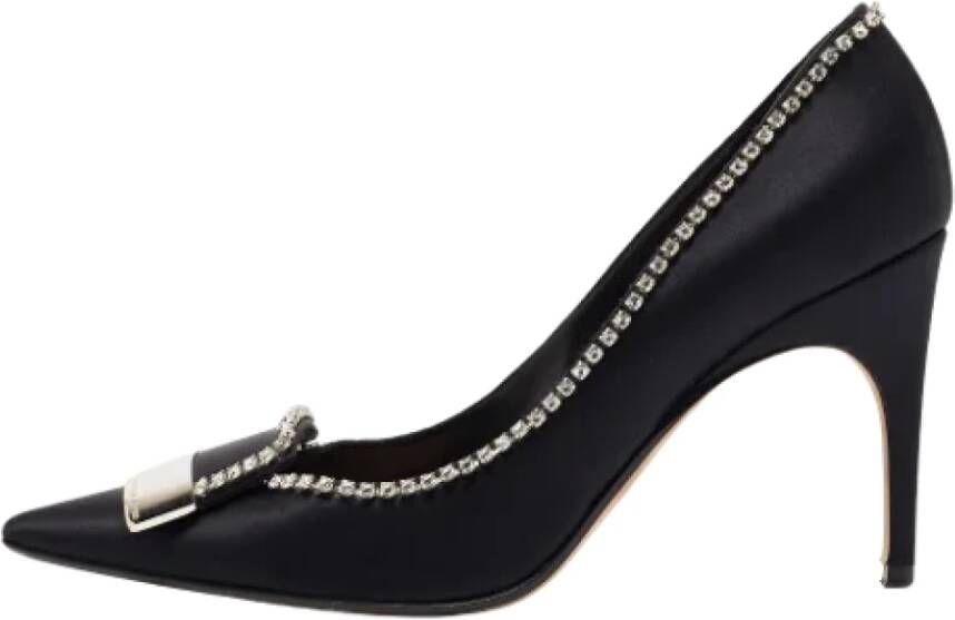 Sergio Rossi Pre-owned Satin heels Black Dames