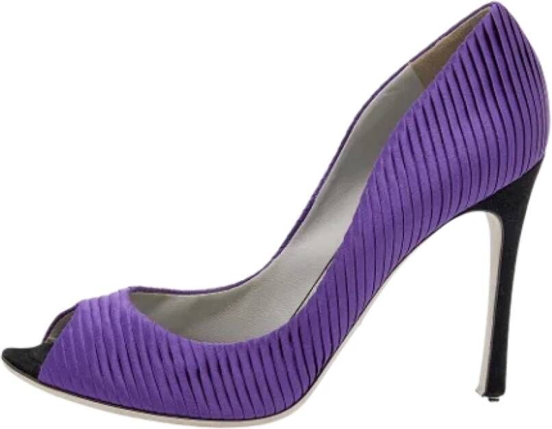 Sergio Rossi Pre-owned Satin heels Purple Dames