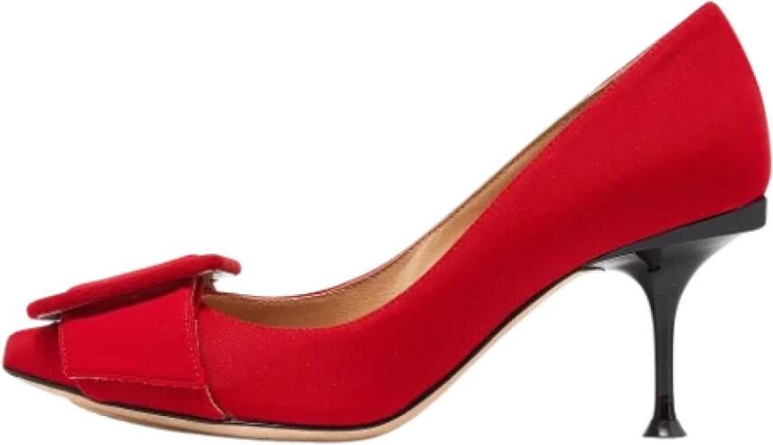 Sergio Rossi Pre-owned Satin heels Red Dames