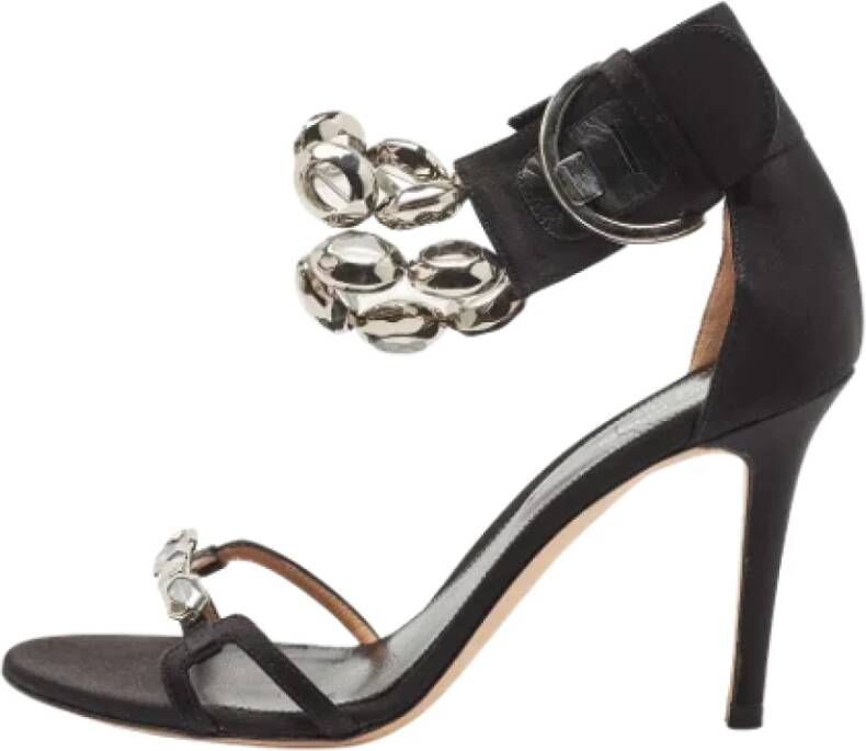 Sergio Rossi Pre-owned Satin sandals Black Dames