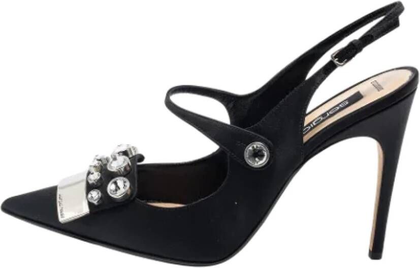 Sergio Rossi Pre-owned Satin sandals Black Dames