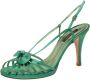 Sergio Rossi Pre-owned Satin sandals Green Dames - Thumbnail 1