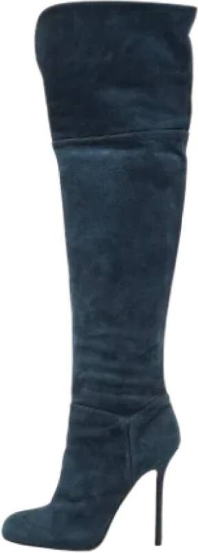 Sergio Rossi Pre-owned Suede boots Blue Dames