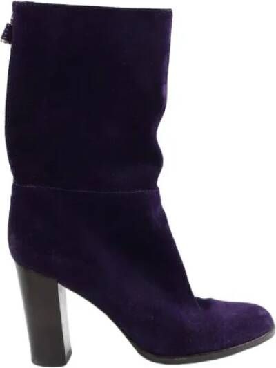 Sergio Rossi Pre-owned Suede boots Purple Dames