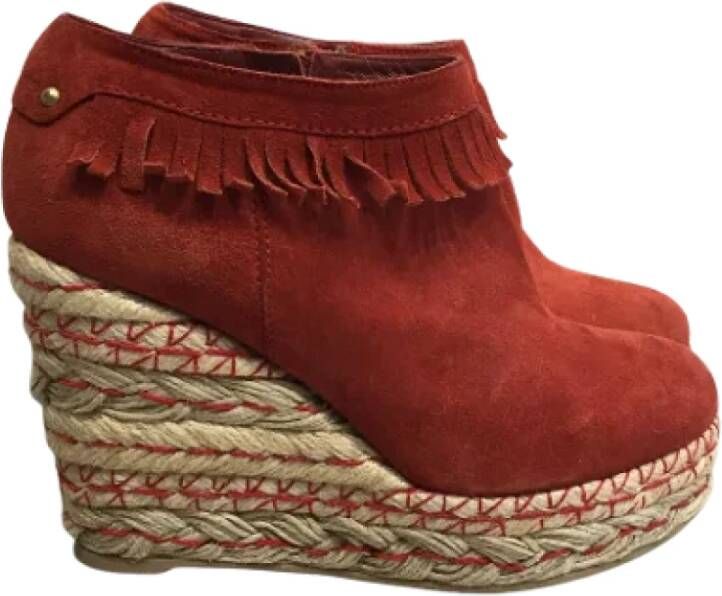 Sergio Rossi Pre-owned Suede boots Red Dames