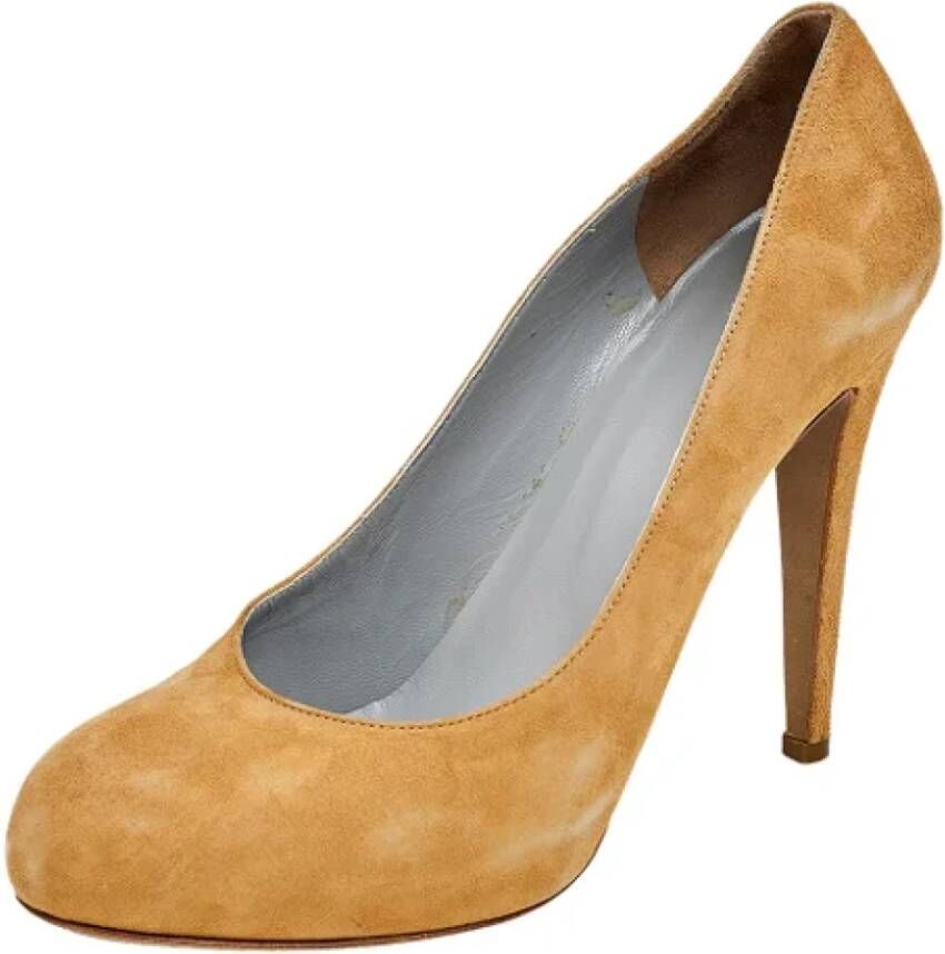 Sergio Rossi Pre-owned Suede heels Beige Dames