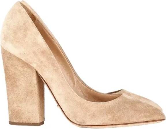 Sergio Rossi Pre-owned Suede heels Beige Dames