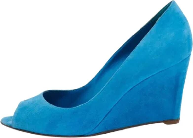 Sergio Rossi Pre-owned Suede heels Blue Dames