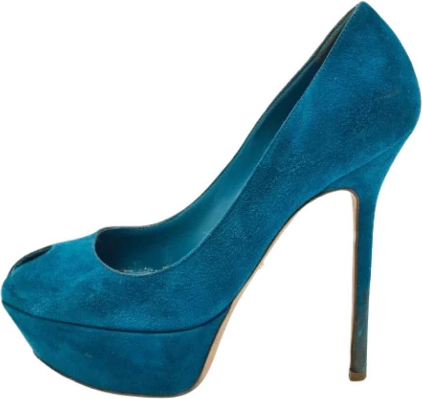 Sergio Rossi Pre-owned Suede heels Blue Dames