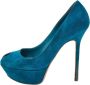 Sergio Rossi Pre-owned Suede heels Blue Dames - Thumbnail 1