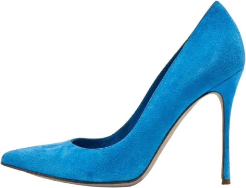 Sergio Rossi Pre-owned Suede heels Blue Dames