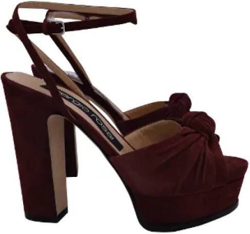 Sergio Rossi Pre-owned Suede heels Brown Dames